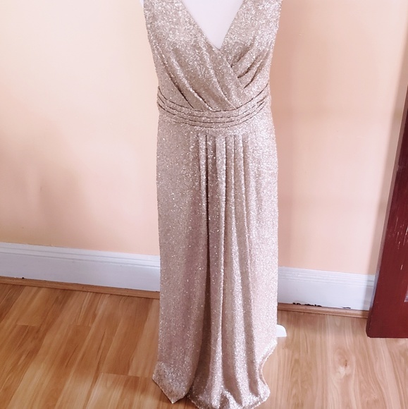 Sorella Vita Bridesmaids Rose Gold Sequin Gown - Picture 3 of 8